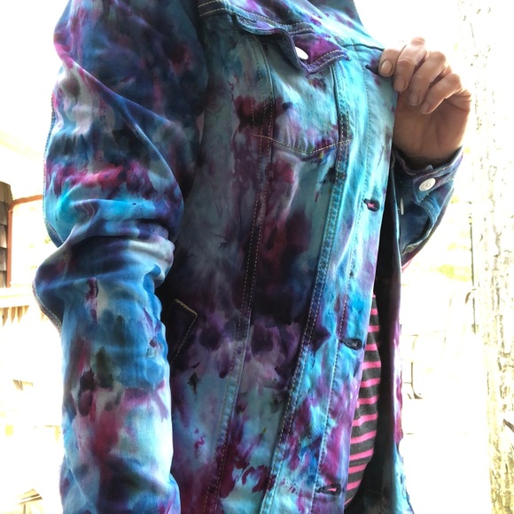 Lularoe Jaxon Jean jacket tye dyed - Picture 5 of 5